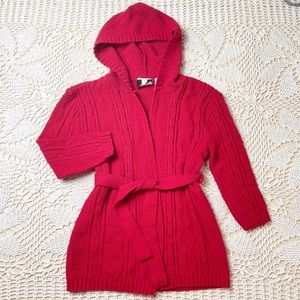 Vintage 1990s Red Knit Girls Long Sweater